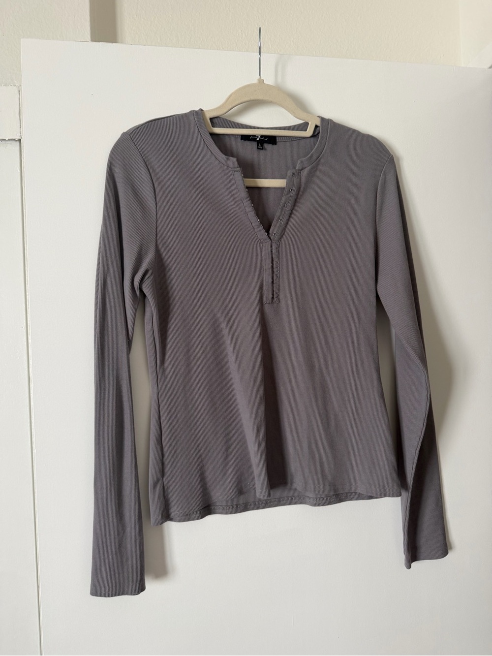 7 For All Mankind Ribbed Henley - Picture 2 of 4